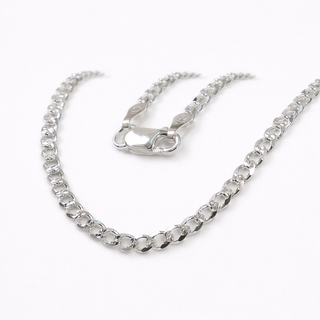 Cadena Plata, Cubano Diamantado, 5,34gr / 50cm / 3mm