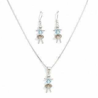 Set Bailarina Azul Plata