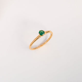 Anillo Solitario Tipo Esmeralda