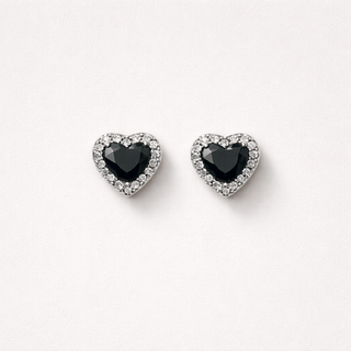 Topos Corazón Negro (Plata 925)