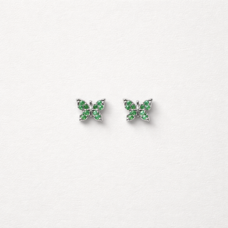 Topos Mariposa Verde (Plata 925)