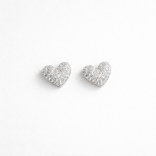 Topos Corazón Circones Blancos (Plata 925)