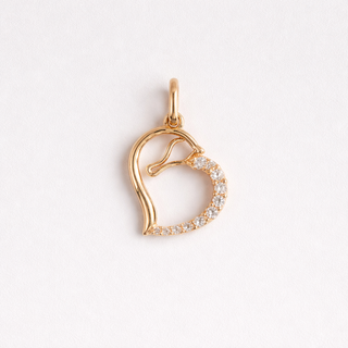 Dije Caballo con circones Oro 18k (1.15gr / 2.3cm x 1.3cm)