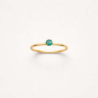 Anillo Solitario Tipo Esmeralda