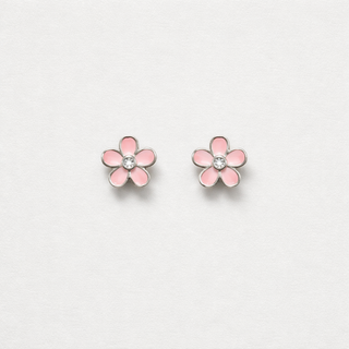 Topos Flor Rosada  (Plata 925)