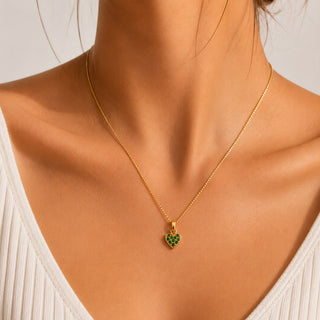 Set Corazon verde Oro 18k