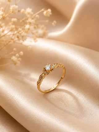 Anillo Solitario Dama Oro 18k