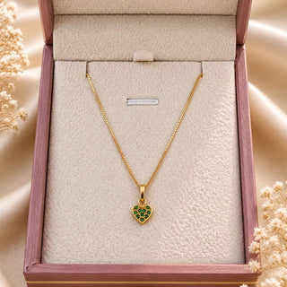 Set Corazon verde Oro 18k